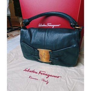 Authentic Salvatore Ferragamo Black Leather Purse